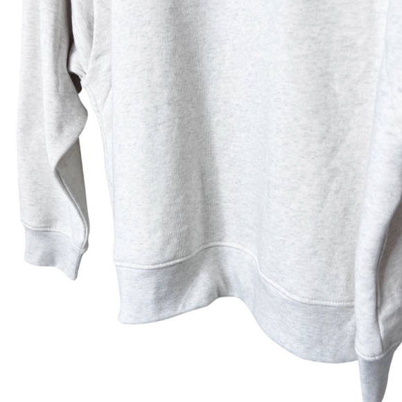 MTA Sport Light Heather Grey Basic Crew Neck Lounge Neutral Pullover Sweatshirt - Picture 4 of 16